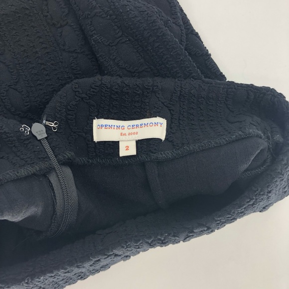 Opening Ceremony black textured skirt 2 braided - Picture 4 of 6